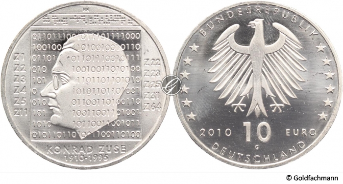 10 € 2010 - 100. Geb. Konrad Zuse