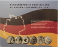 6 x 10 € 2003 - Gedenkmünzensatz 6 x 10 € 2003 - Gedenkmünzensatz