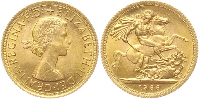 1 £ Sovereign Elisabeth / Haarband