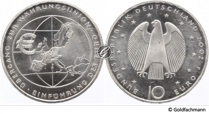 10 € 2002 - Übergang zur Währungsunion