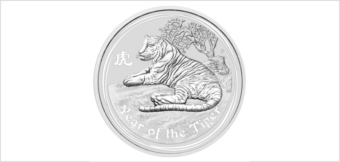 1 Oz Lunar Tiger 2010 (Silber) - diff.