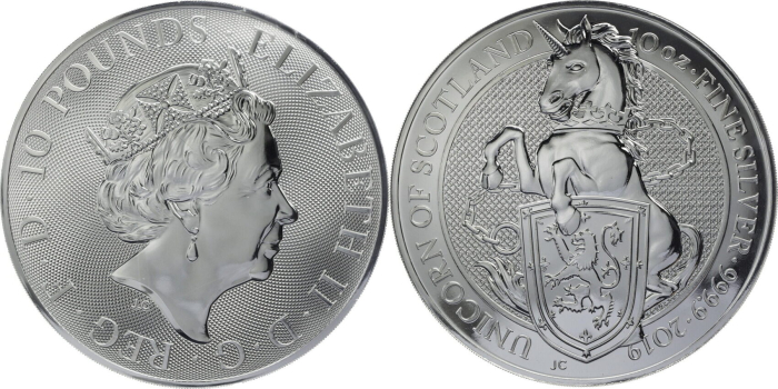 10 Oz Queen's Beasts 2019 (Silber)