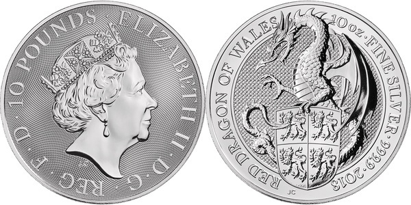 10 Oz Queen's Beasts 2018 (Silber)