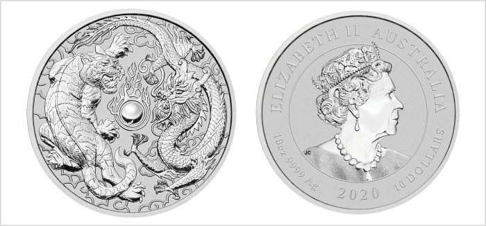 10 Oz Dragon & Tiger 2020 (Silber)