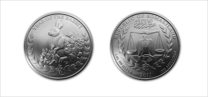1 Oz Somali Hase 2011 (Silber) - diff.