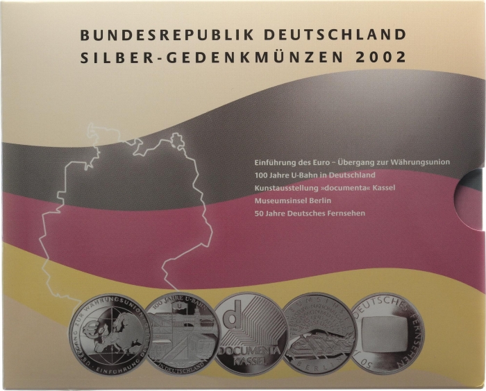 5 x 10 € 2002 - Gedenkmünzensatz