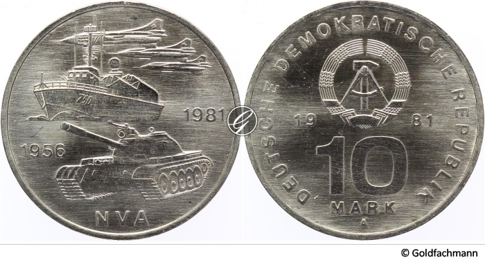 10 Mark 1981 - 25 Jahre NVA