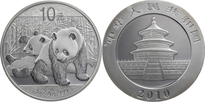 30x 1 Oz China Panda 2010 (Silber)