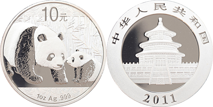 30x 1 Oz China Panda 2011 (Silber)